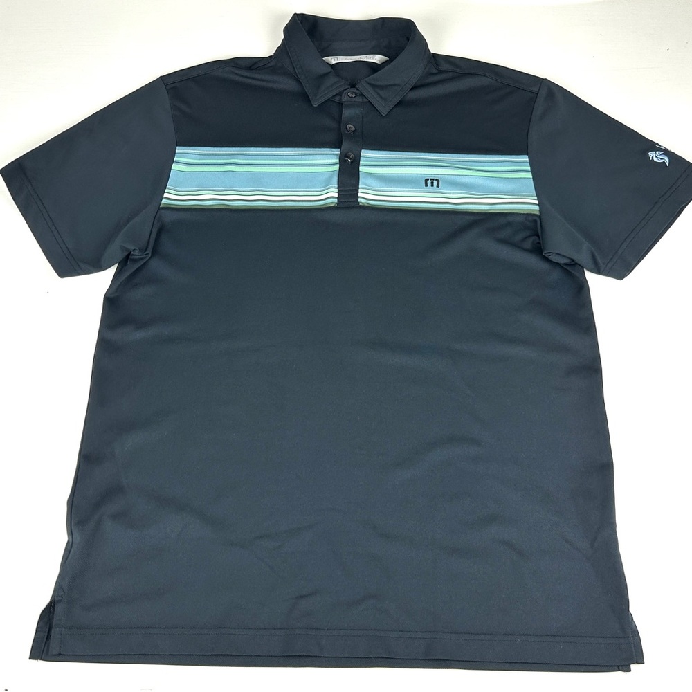 Travis Mathew Mens Golf Polo Shirt Sz Large Collared Black Wailea Golf Club